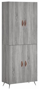 3195657 vidaXL Висок шкаф, сив сонома, 69,5x34x180 см, инженерно дърво