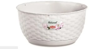 Stefanplast - Кашпа панер Natural Line 30 см - бяла