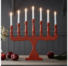 Markslöjd 8004,1 - Коледен свещник SVANEHOLM 7xE10/3W/230V бор/червен