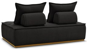 Черен диван от прежда с примки от букле 175 cm Elisa – Bobochic Paris