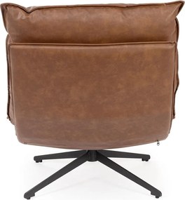 Кресло с място за съхранение от изкуствена кожа в цвят кафяв коняк Alanez – Bizzotto