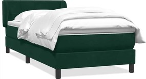 3317550 vidaXL Боксспринг легло с матрак, тъмнозелено, 80x220 см, кадифе