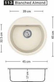 Lino KAVA ROUND SI Композитна мивка за вграждане