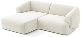 Бял кадифен ъглов диван (ляв ъгъл) Moana – Makamii