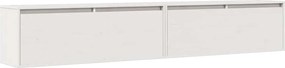 813468 vidaXL Стенни шкафове, 2 бр, бели, 100x30x35 см, бор масив