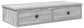 859955 vidaXL Стенен рафт с чекмеджета сив сонома 80x34x17 см инженерно дърво