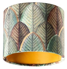 Кадифена абажура с дизайн на листа и златно покритие 18/18/14