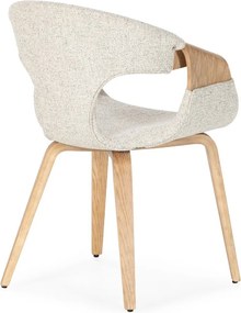 Бежови тапицирани трапезни столове в комплект с подлакътници 2 бр. Elif – MOME