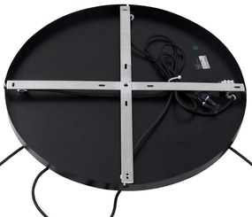 Арт Деко висяща лампа черна с опушено стъкло кръгла 4 светлини - Bao