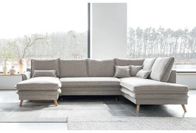 Бежов разтегателен ъглов диван (десен ъгъл/"U" форма) Charming Charlie – Miuform