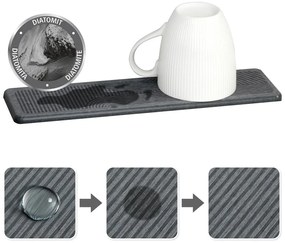 Сива тавичка за оттичане за съдовете от диатомична глина 30x8 cm Damon – Wenko