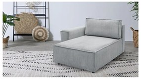 Светлосив модул за диван от велур, ляв ъгъл Nihad modular - Bobochic Paris