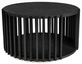 Масичка за кафе от черен дъб , ø 83 cm Drum - Woodman