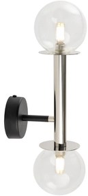 Аплик DAISY 2xG9/12W/230V лъскав хром/черен/прозрачен