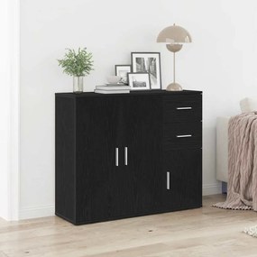 862003 vidaXL Бюфет, черен дъб, 91x29,5x75 см, инженерно дърво