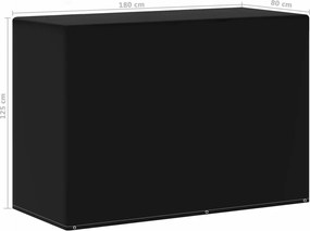 Калъф градинска мебел с 6 капси за газово барбекю 180x80x125 см