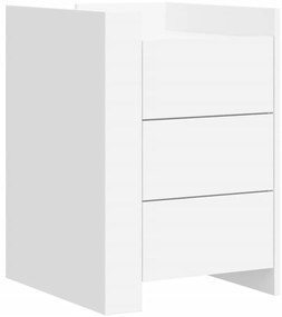 848304 vidaXL Нощно шкафче, бяло, 45x50x65 см, инженерно дърво