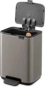 Кош за боклук Brabantia Bo Pedal 1010126, 4 л, Леко затваряне, Противоплъзгаща основа, Сив