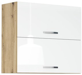 Горен кухненски шкаф Лорен 80/Бял гланц G33