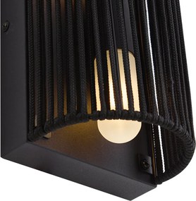 Japandi стенна лампа черна IP44 - Jayla