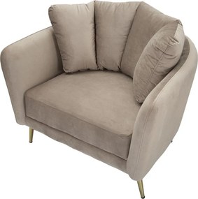 Кафяво-сиво кадифено кресло Kiev – Mauro Ferretti