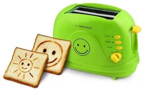 Тостер Esperanza EKT003 Smiley, 750W, 2 печата с усмивка, 7 степени, Зелен