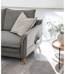 Сив разтегателен ъглов диван (ляв ъгъл) Charming Charlie – Miuform