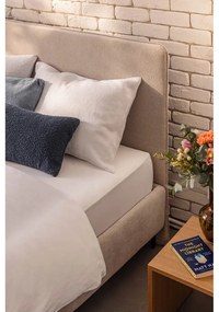 Бежово тапицирано двойно легло с включена подматрачна рамка 180x200 cm Noira Slim – Bonami Selection