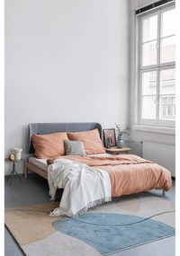 Естествено кафяво спално бельо за двойно легло от измит памук , 200 x 220 cm - Bonami Selection