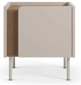 Кремаво/в естествен цвят нощно шкафче от декор от дъб Lucile – Marckeric