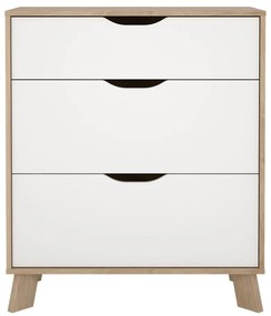 Скрин от дъбов декор в бял и естествен цвят 79x92x40 cm Ikast – Tvilum