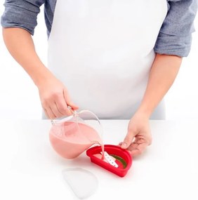 Комплект от 4 форми за сладолед на клечка Lekue 1010239, 340 мл, -20°C / +100°C, Платинен силикон, Многоцветен