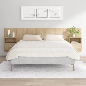 3115718 vidaXL Горна табла за легло с шкафчета, дъб сонома, инженерно дърво