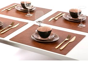 Оранжево-кафява подложка от изкуствена кожа Правоъгълник, 33 x 45 cm Troja - ZicZac