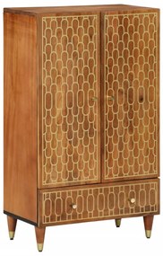 358314 vidaXL Висок шкаф, 60x33x100 см, мангово дърво масив