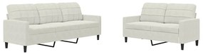 3278399 vidaXL Комплект дивани от 2 части с възглавници, кремав, кадифе