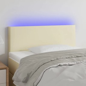 3121412 vidaXL LED Горна табла за легло, кремава, 90x5x78/88 см