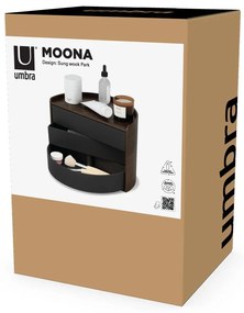 Черен въртящ се органайзер за баня Moona – Umbra