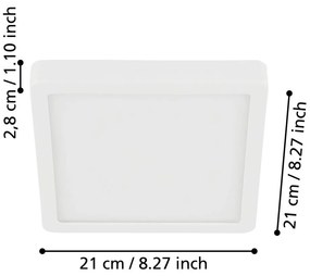 Бяло LED осветително тяло за таван 21x21 cm FUEVA 5 – EGLO