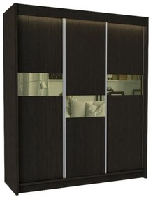 Шкаф с плъзгащи врати i ADRIANA, 180x216x61, венге/стъкло ванилия