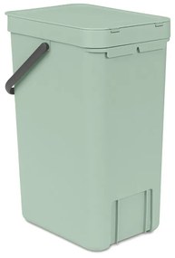 Кош за разделно събиране на боклук Brabantia Sort&Go 1005517, 16 л, Дръжка, Възможност за стенен монтаж, Светлозелен