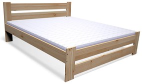 Легло от масив STUDY + решетка + матрак от пяна BOHEMIA 16 cm + решетка, 140x200cm, естествен/без лак