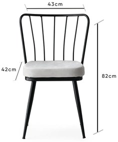 Бело-черни метални трапезни столове в комплект от 2 броя Yildiz - Kalune Design