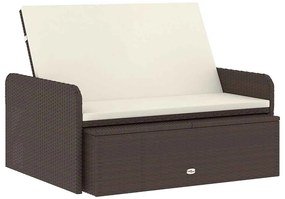 46079 vidaXL Градински комплект с възглавници, 2 части, кафяв полиратан