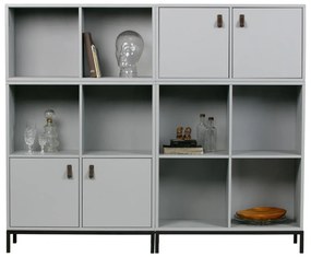 Сив модулен шкаф за книги от борова дървесина 81x41 cm Vt - vtwonen