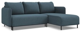 Син разтегателен ъглов диван с място за съхранение (десен ъгъл) Luana – Makamii