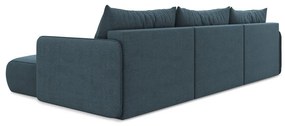 Син разтегателен ъглов диван с място за съхранение Nanea – Makamii