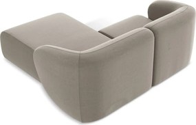 Светлокафяв кадифен ъглов диван (десен ъгъл) Lani – Makamii