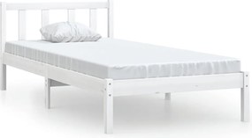 810068 vidaXL Рамка за легло, бяла, бор масив, 90x200 cм