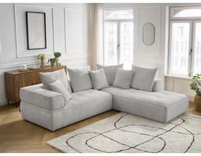 Светлосив шенилов ъглов диван (десен ъгъл/L форма) Whesley – Bobochic Paris